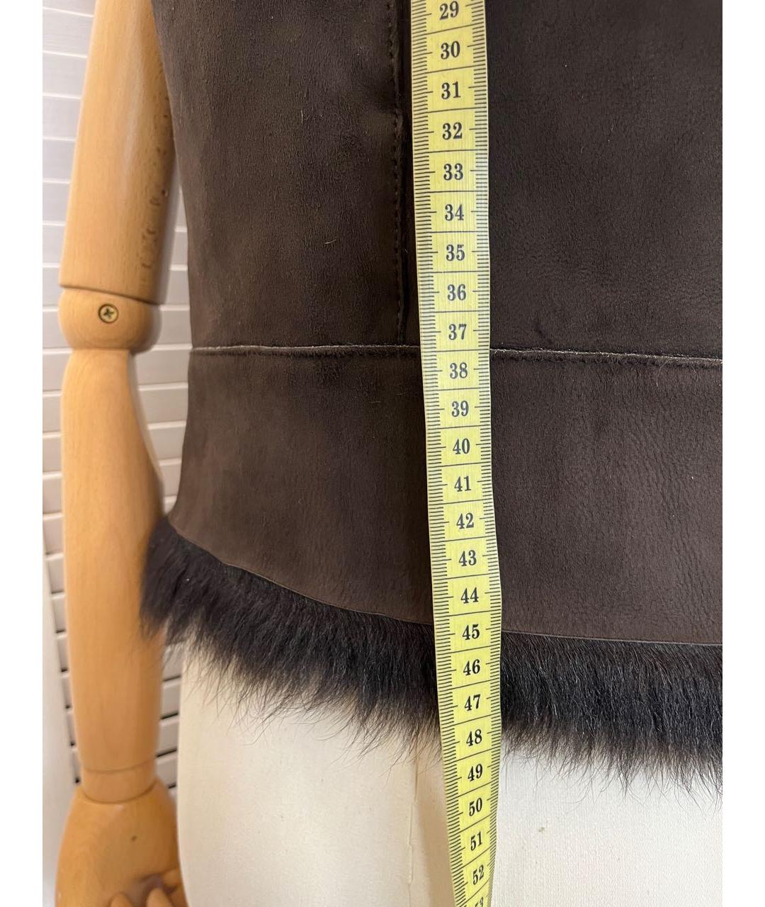 JOSEPH Коричневый меховой жилет, фото 6