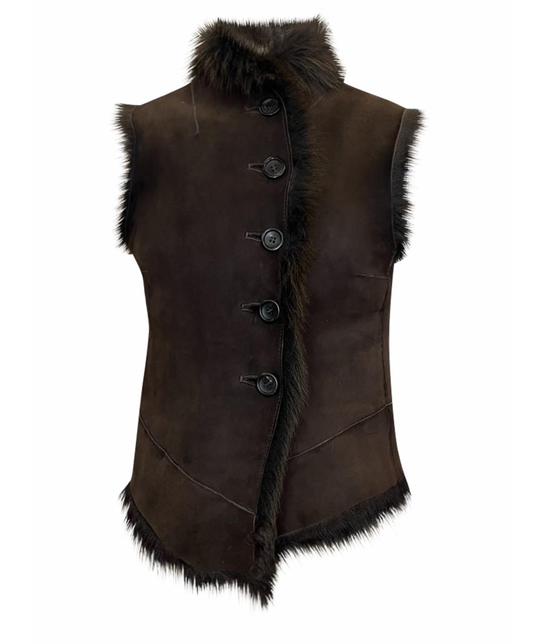 JOSEPH Коричневый меховой жилет, фото 1