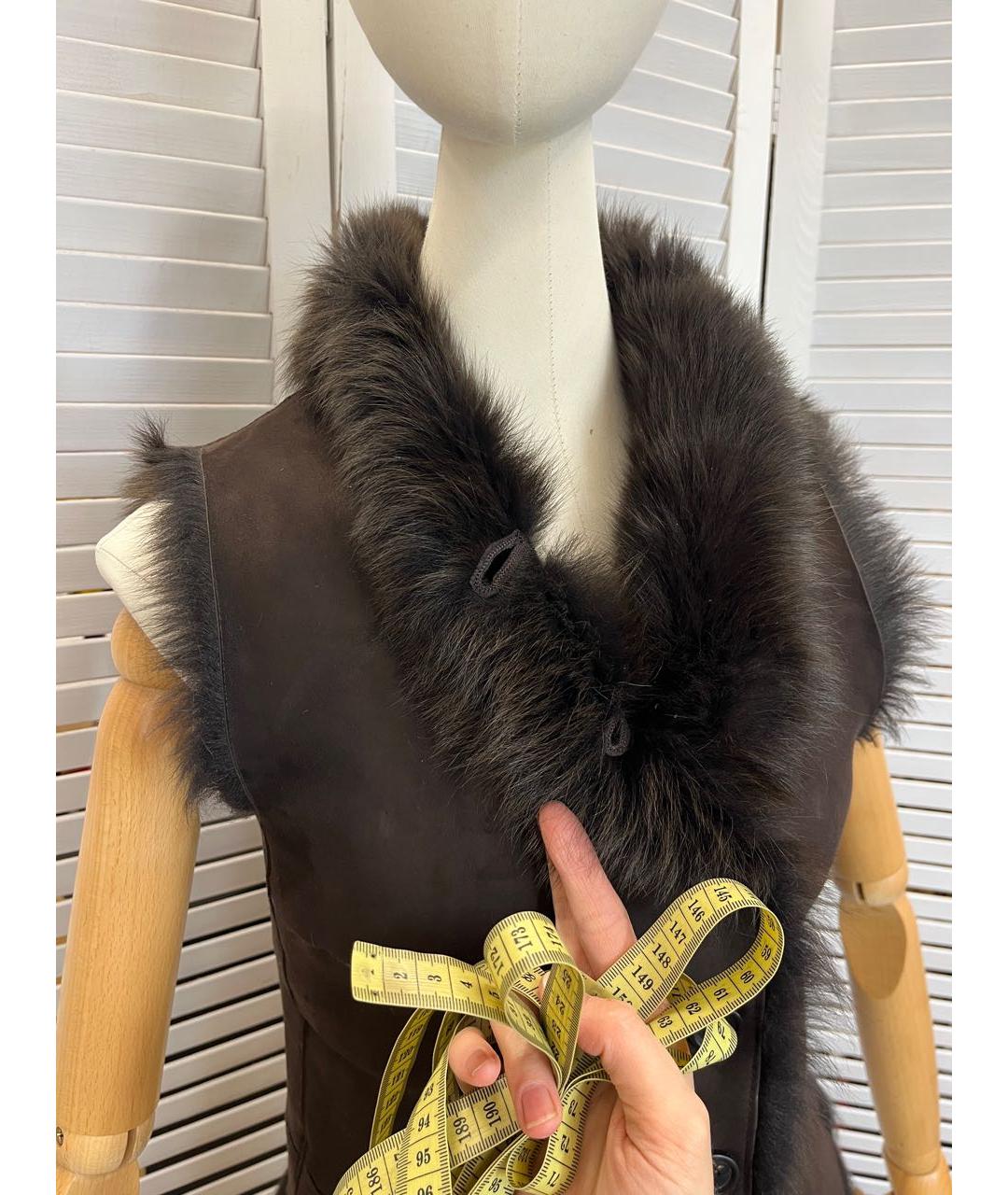 JOSEPH Коричневый меховой жилет, фото 8