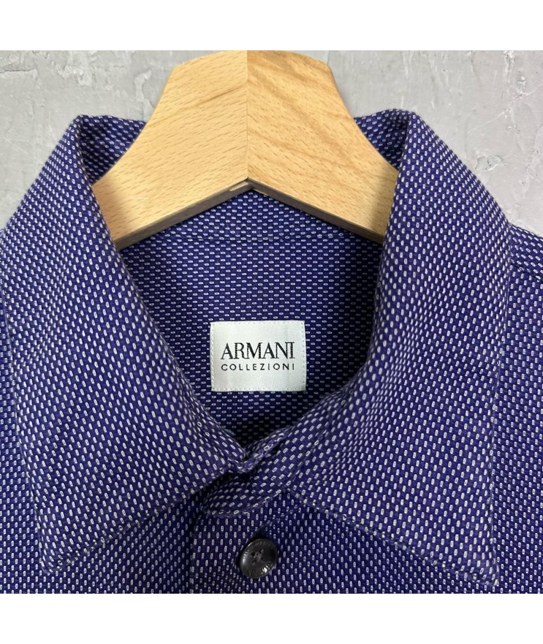 ARMANI COLLEZIONI Фиолетовая хлопковая классическая рубашка, фото 6