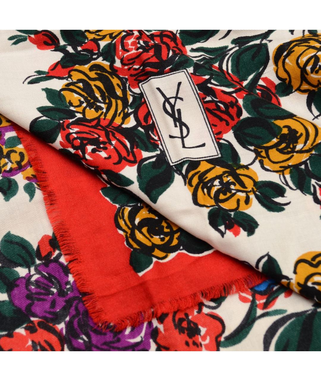 SAINT LAURENT Мульти шерстяной платок, фото 3