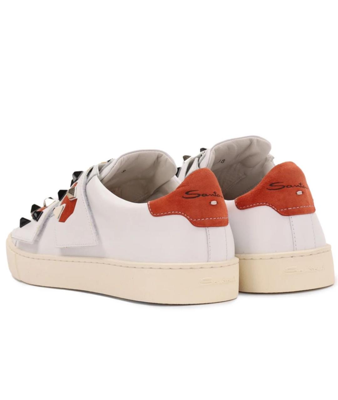 SANTONI Белые кожаные кеды, фото 4