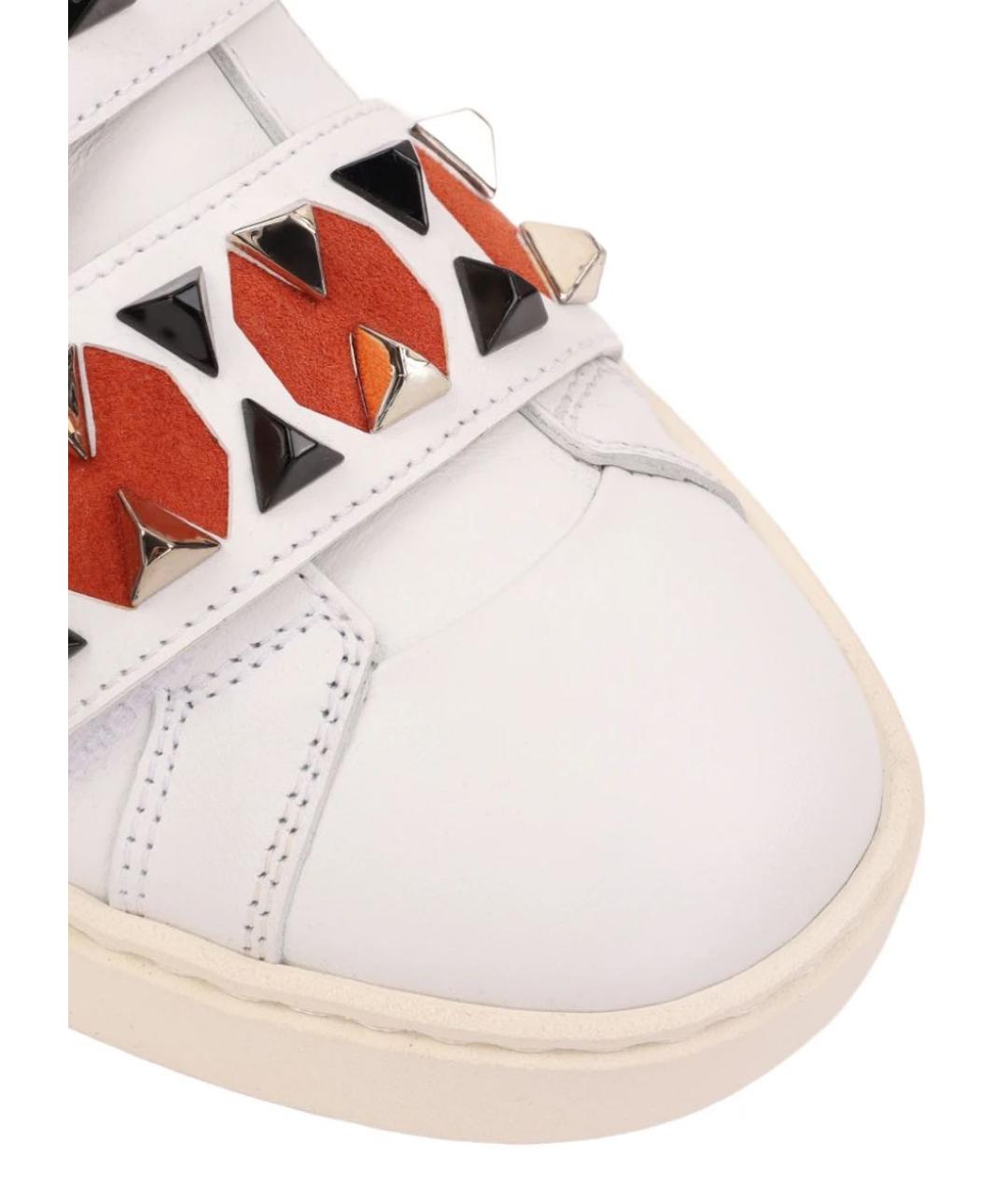 SANTONI Белые кожаные кеды, фото 3