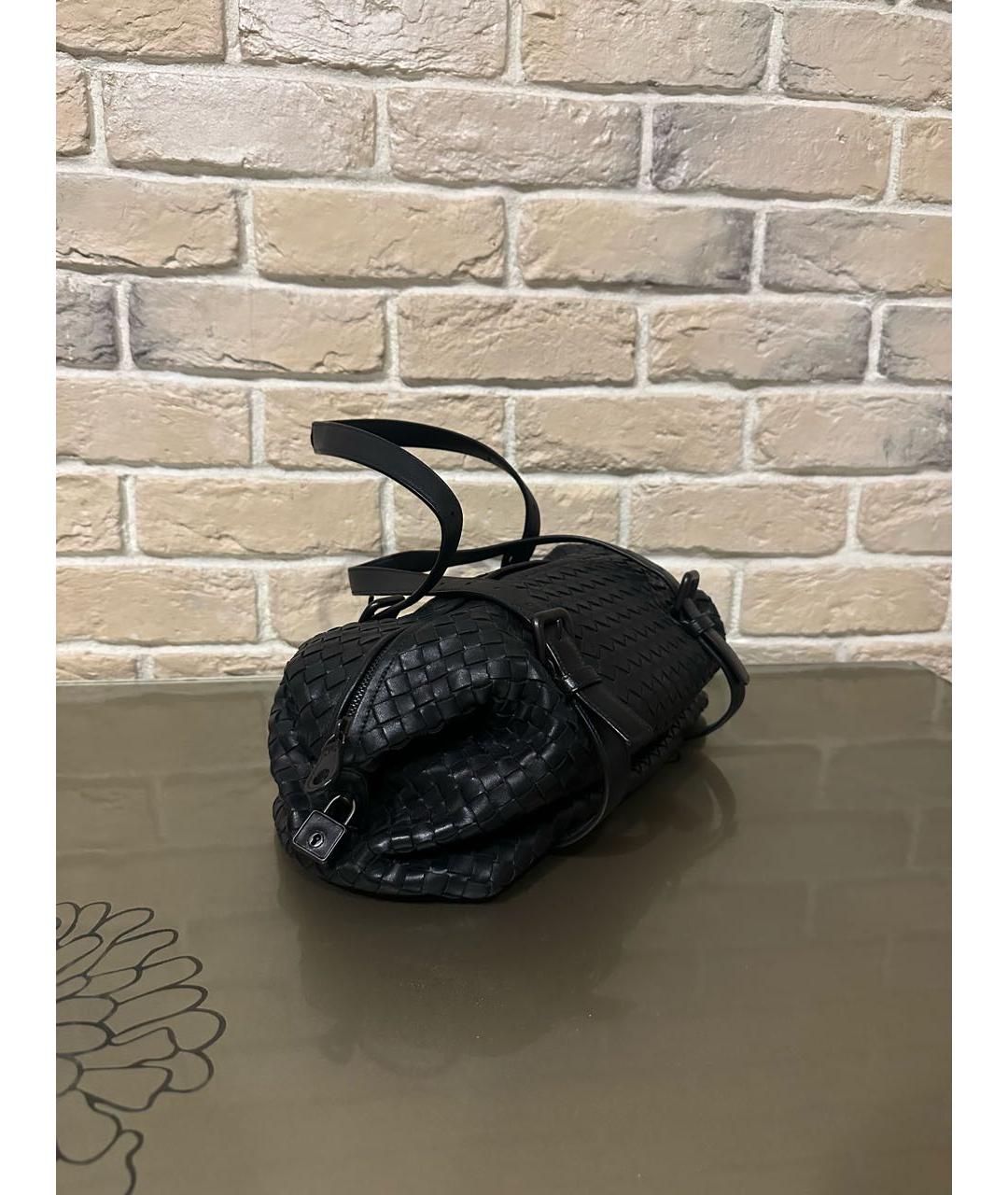BOTTEGA VENETA Черная кожаная сумка с короткими ручками, фото 2