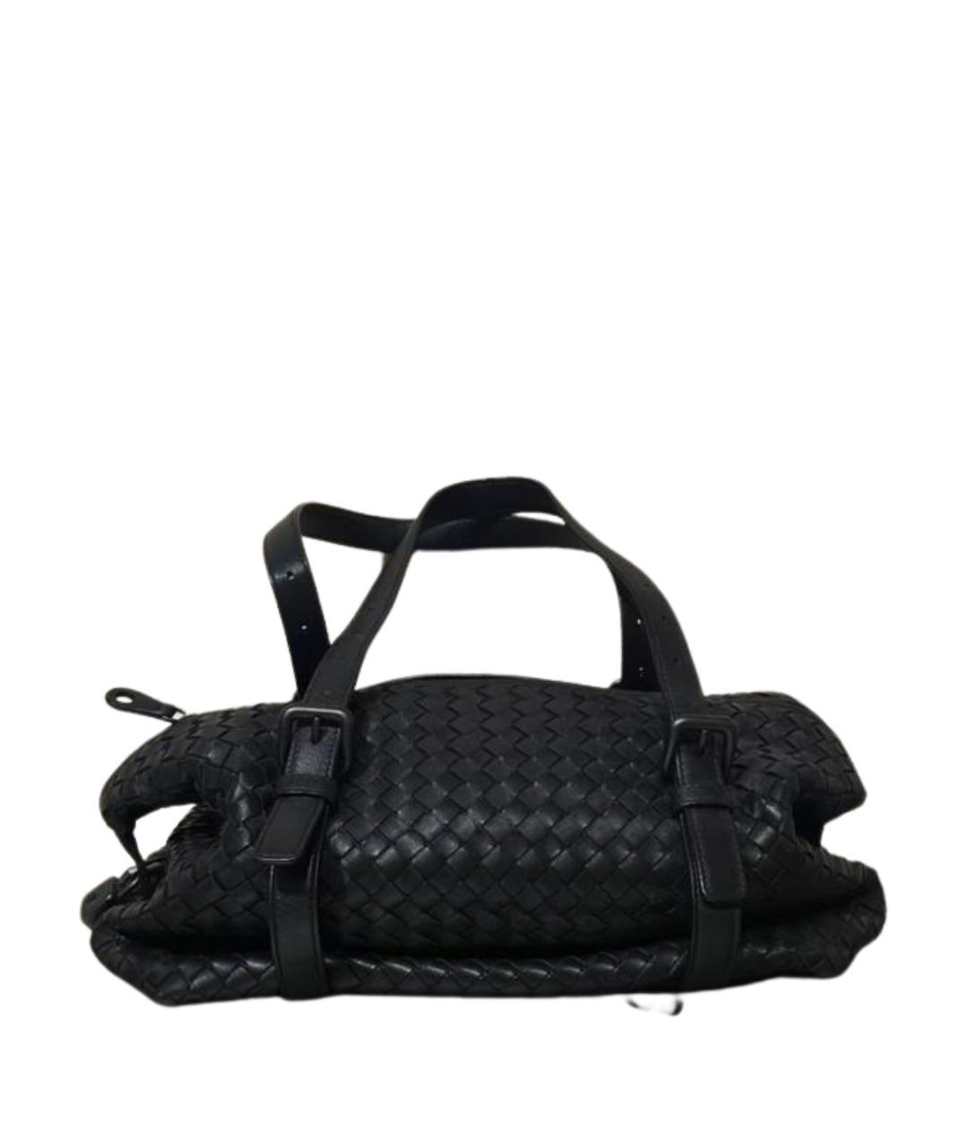 BOTTEGA VENETA Черная кожаная сумка с короткими ручками, фото 1