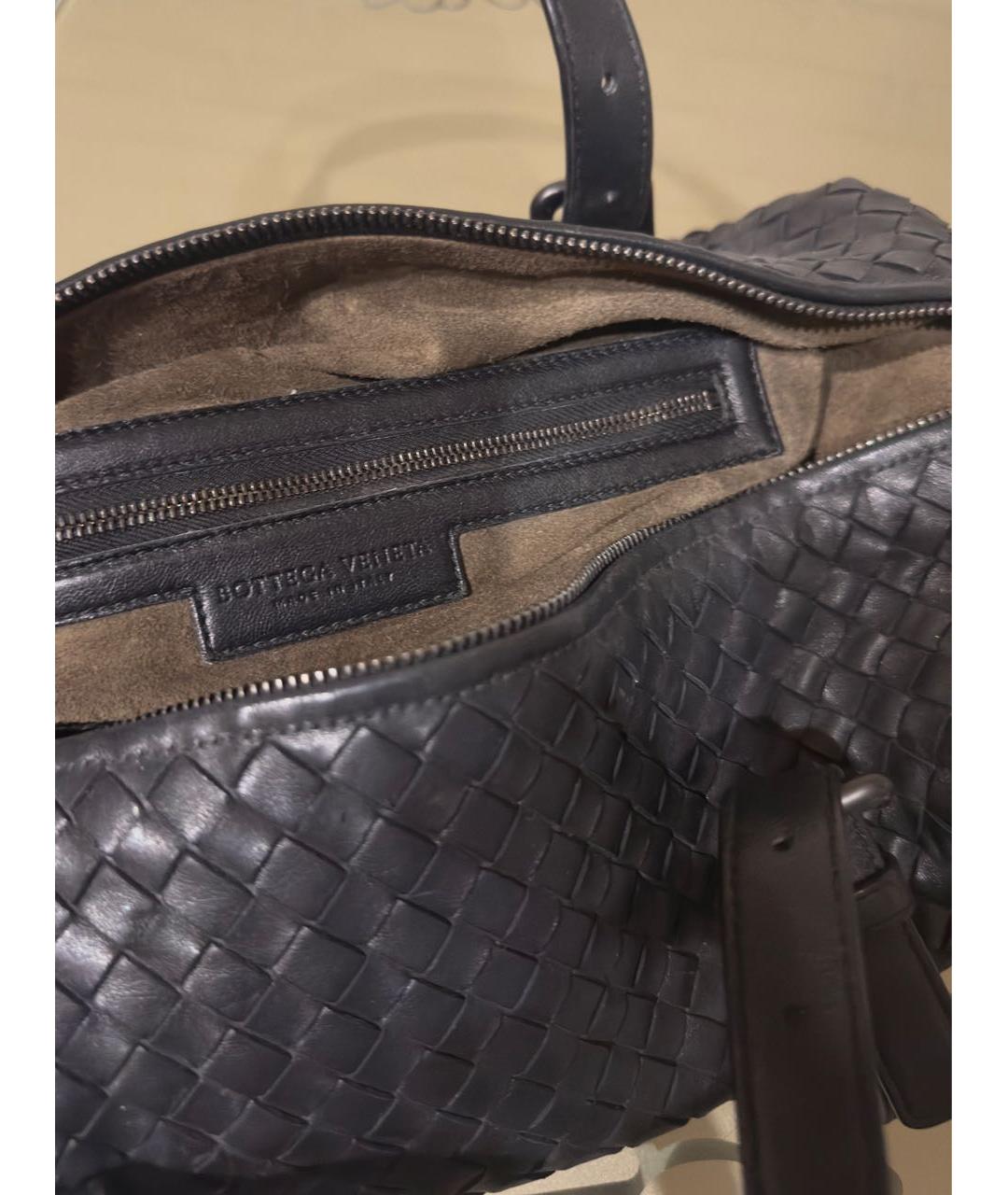 BOTTEGA VENETA Черная кожаная сумка с короткими ручками, фото 3