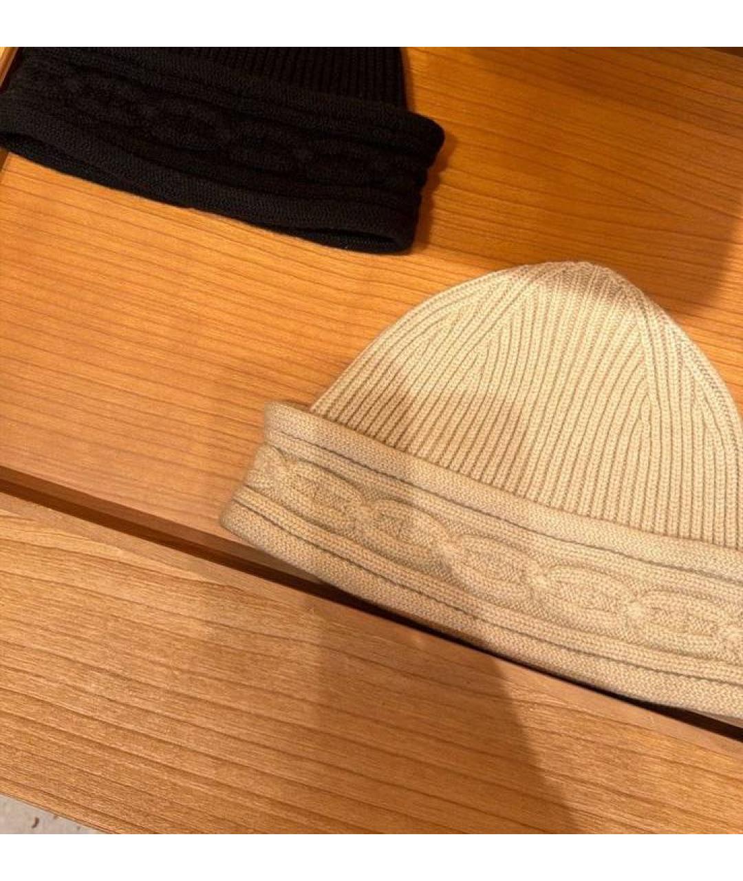 HERMES Бежевая кашемировая шапка, фото 3