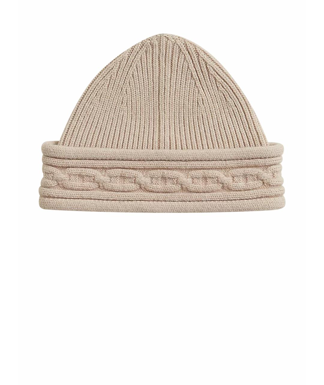 HERMES Бежевая кашемировая шапка, фото 1