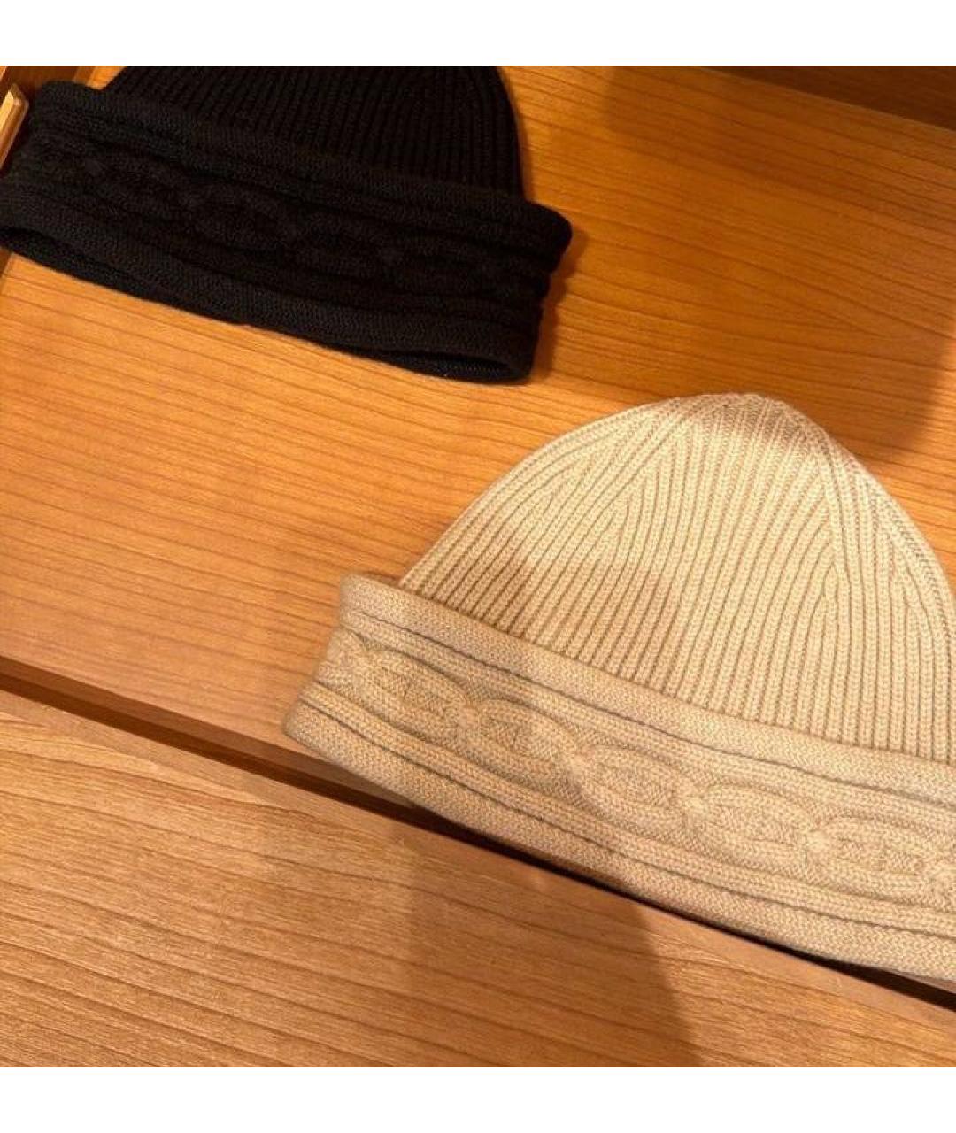 HERMES Бежевая кашемировая шапка, фото 2