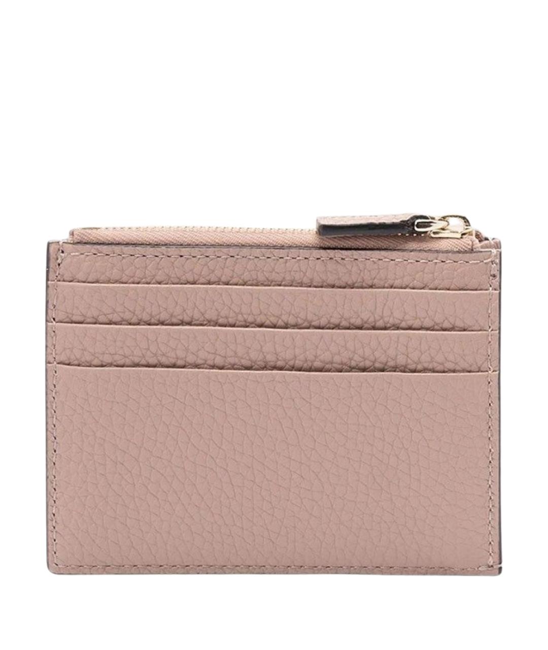 VALENTINO Розовый кожаный кардхолдер, фото 2