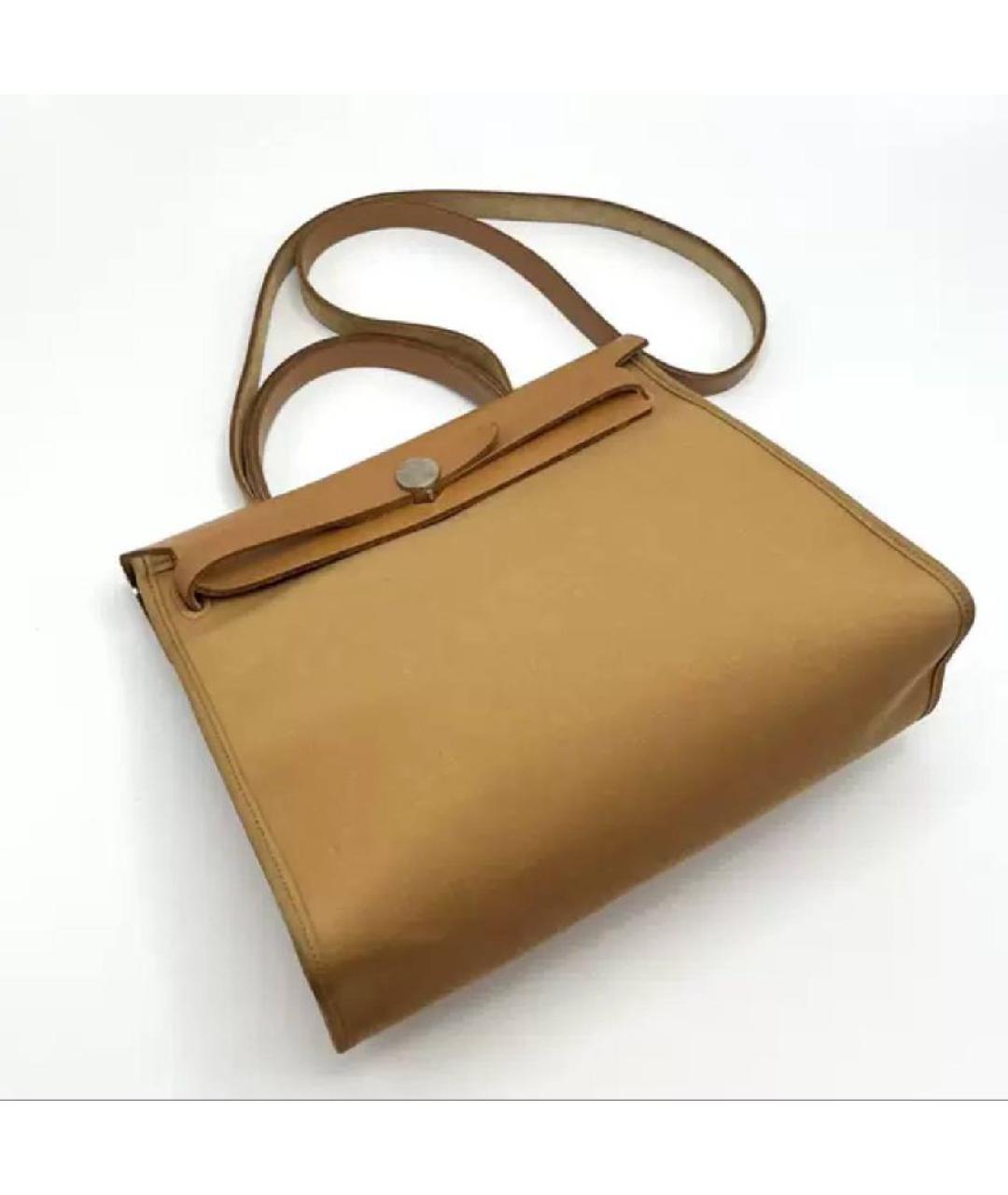 HERMES Оранжевая кожаная сумка с короткими ручками, фото 3