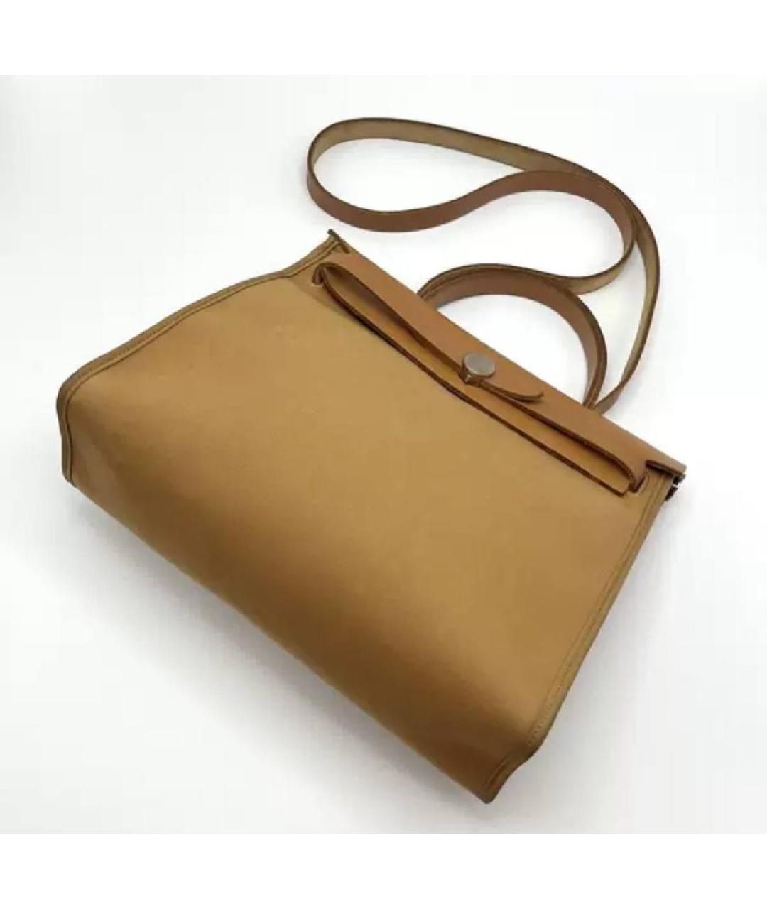 HERMES Оранжевая кожаная сумка с короткими ручками, фото 5