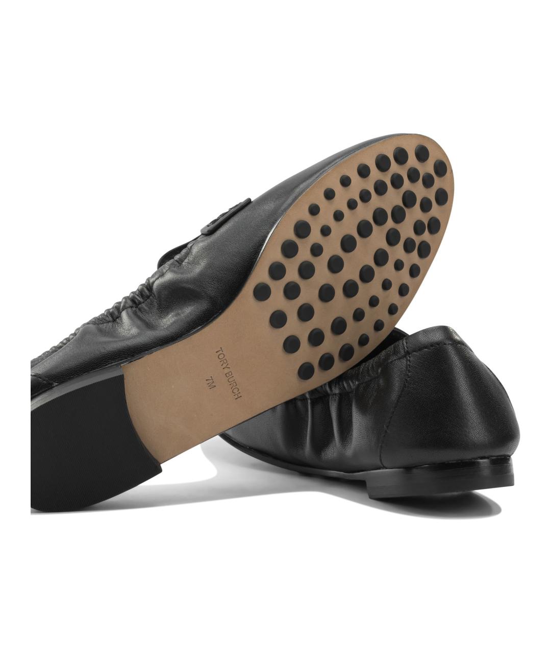 TORY BURCH Черные кожаные лоферы, фото 5