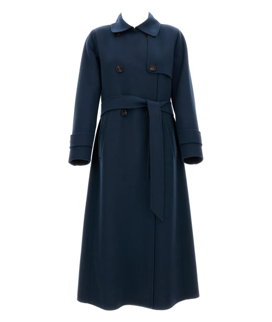 'S MAX MARA Синее шерстяное пальто, фото 1