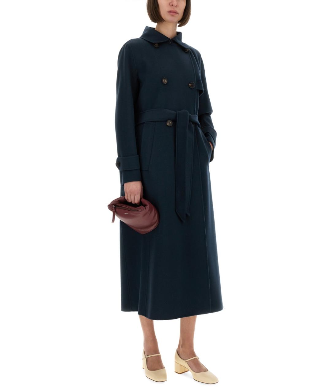 'S MAX MARA Синее шерстяное пальто, фото 3