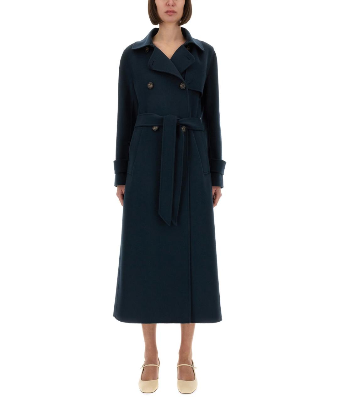 'S MAX MARA Синее шерстяное пальто, фото 2