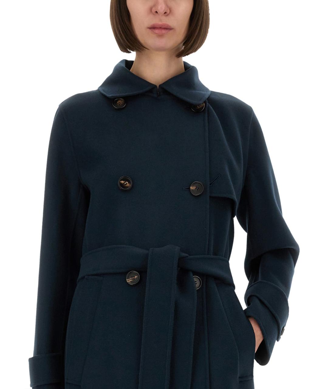 'S MAX MARA Синее шерстяное пальто, фото 5