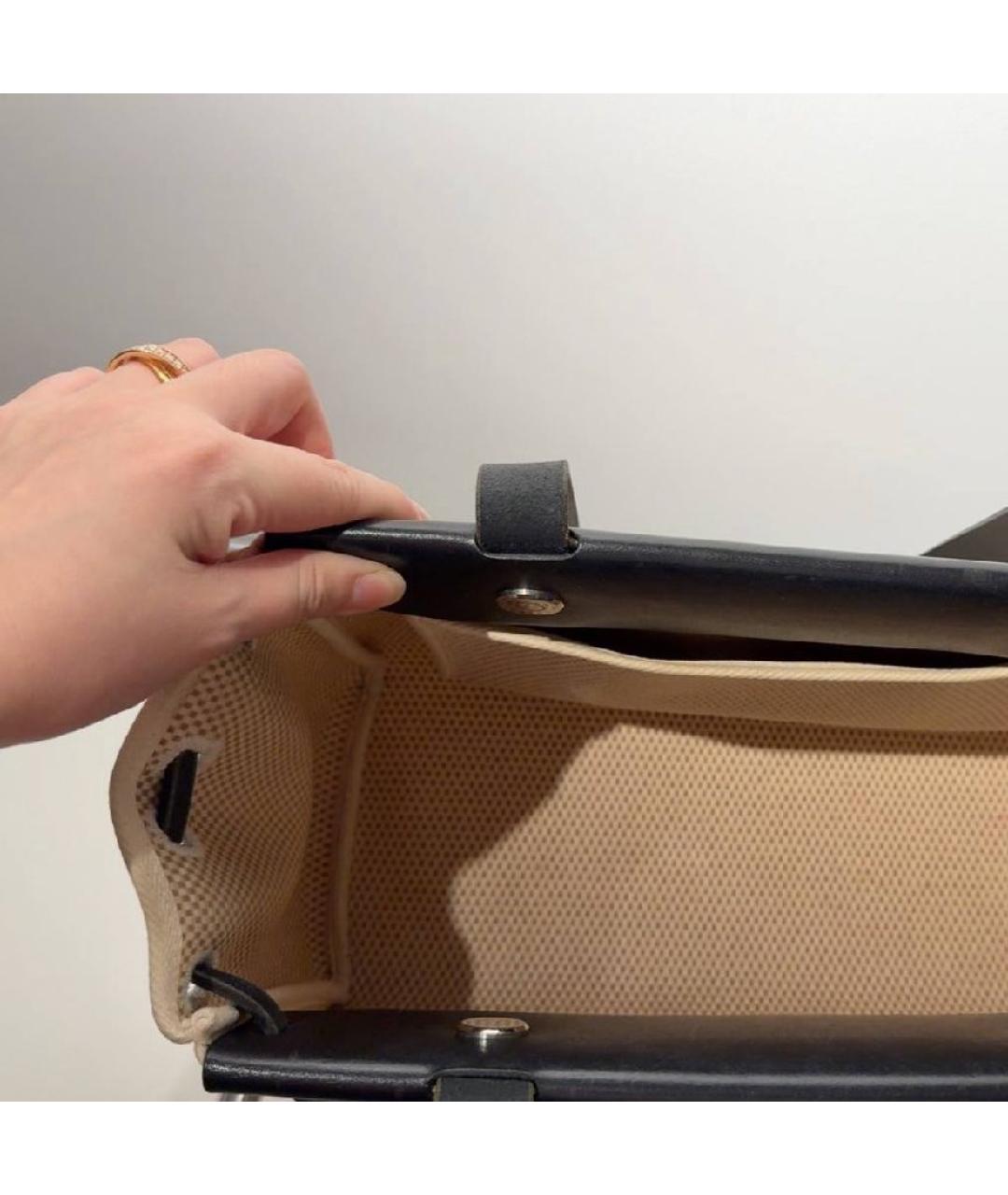 HERMES Бежевая кожаная сумка с короткими ручками, фото 3