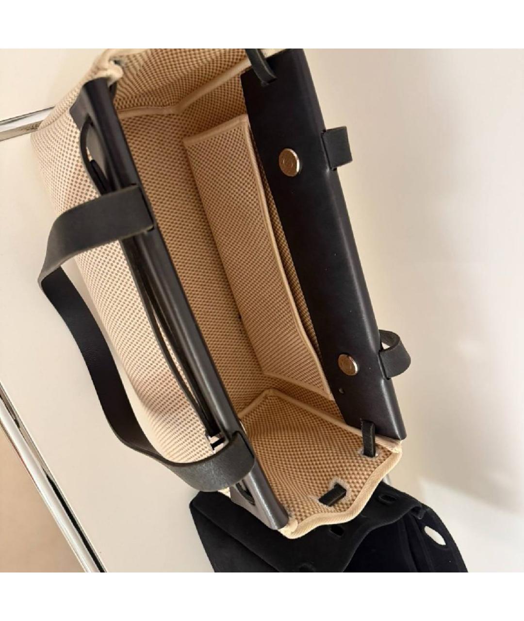 HERMES Бежевая кожаная сумка с короткими ручками, фото 4