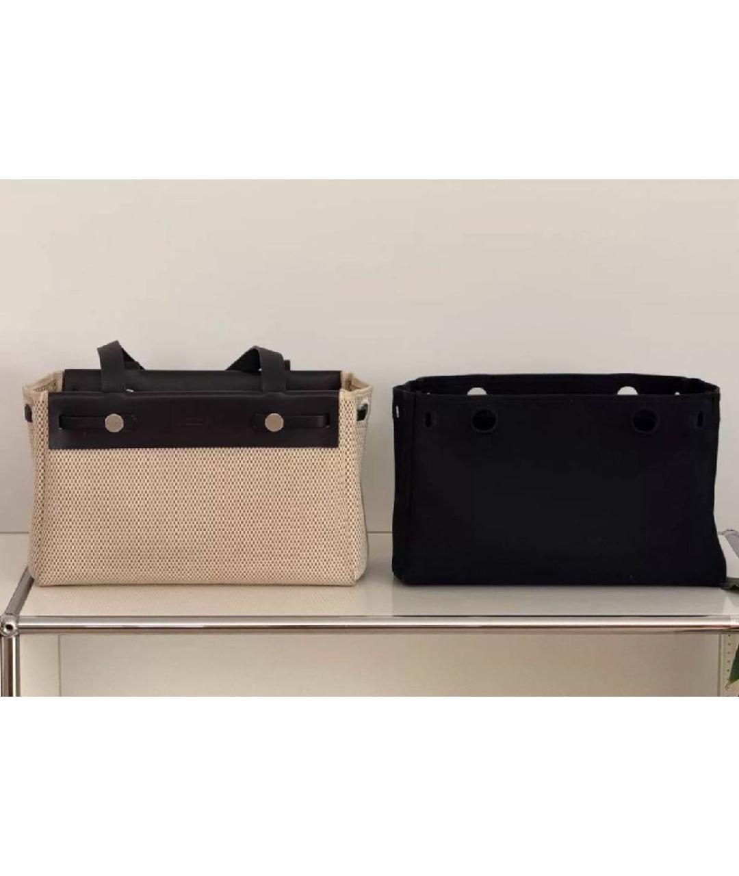 HERMES Бежевая кожаная сумка с короткими ручками, фото 5