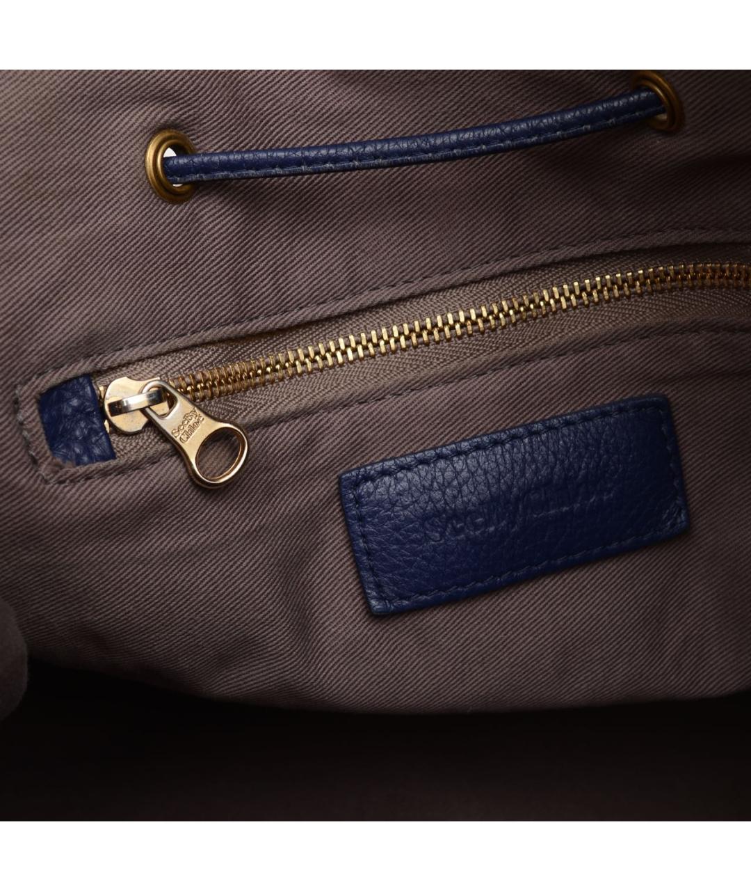 SEE BY CHLOE Темно-синяя кожаная сумка через плечо, фото 6