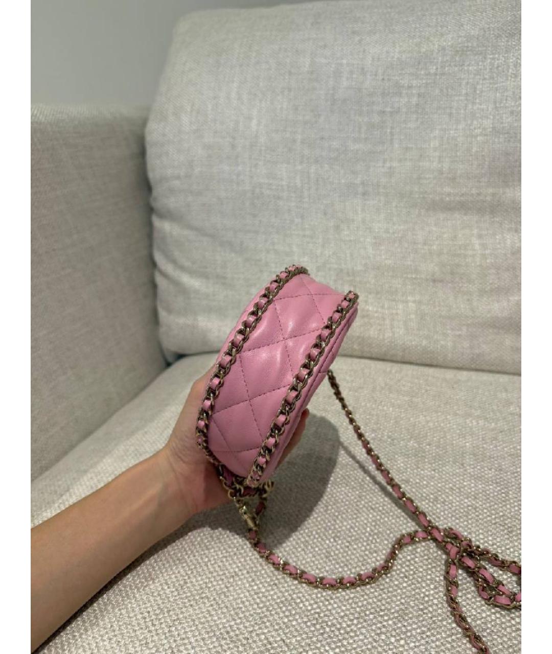 CHANEL Розовая кожаная сумка через плечо, фото 3