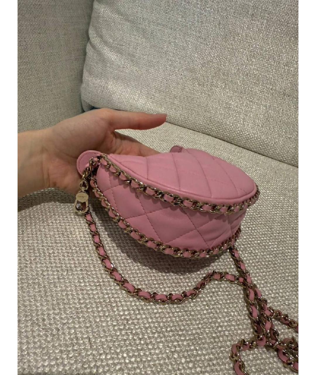 CHANEL Розовая кожаная сумка через плечо, фото 2