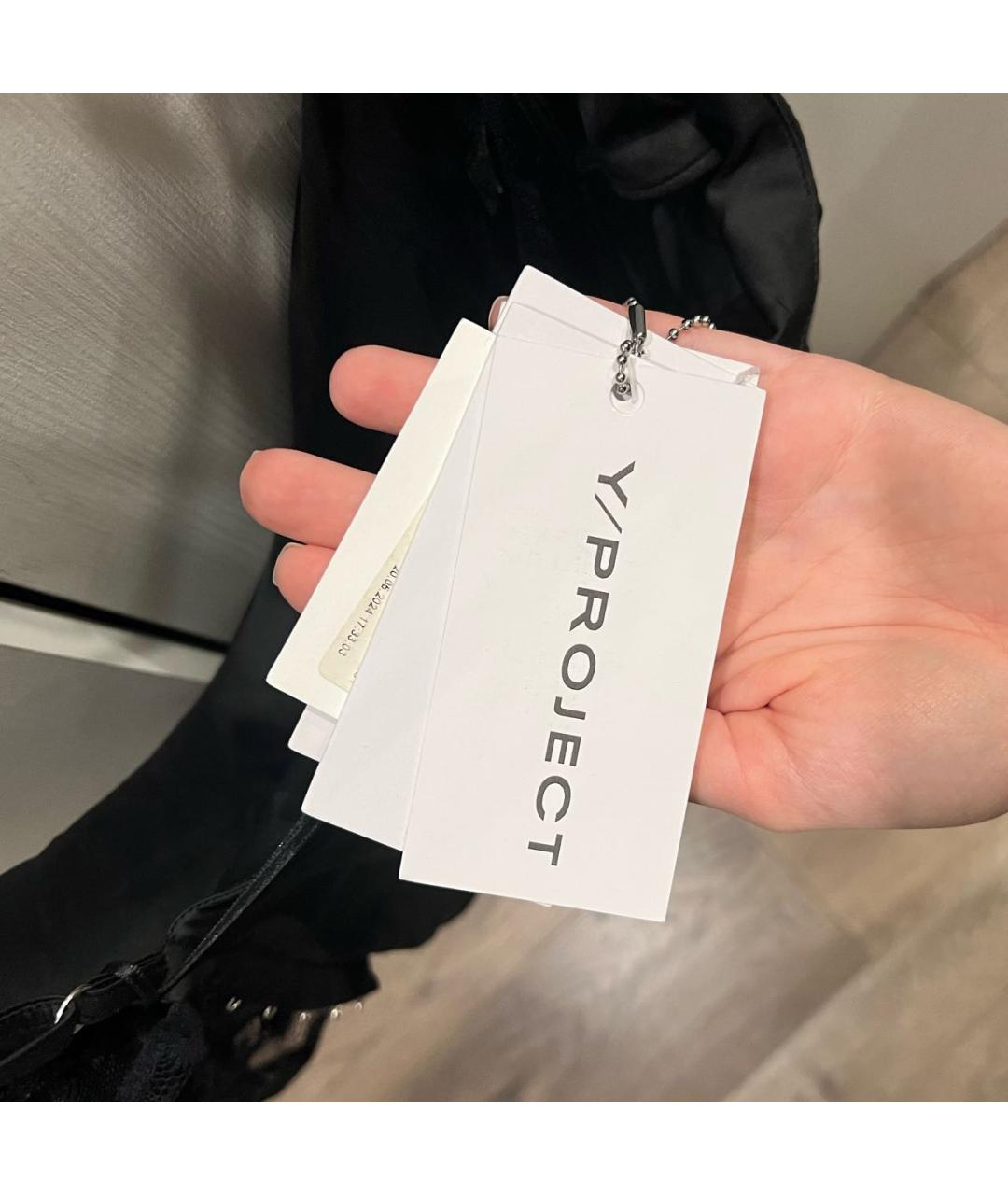 Y/PROJECT Черная шифоновая майка, фото 8