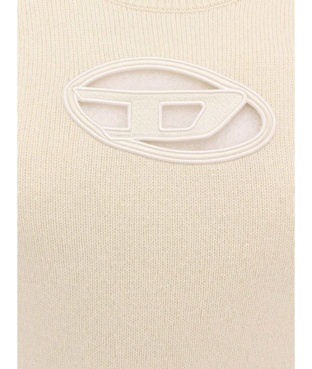 DIESEL Бежевый шерстяной джемпер / свитер, фото 3