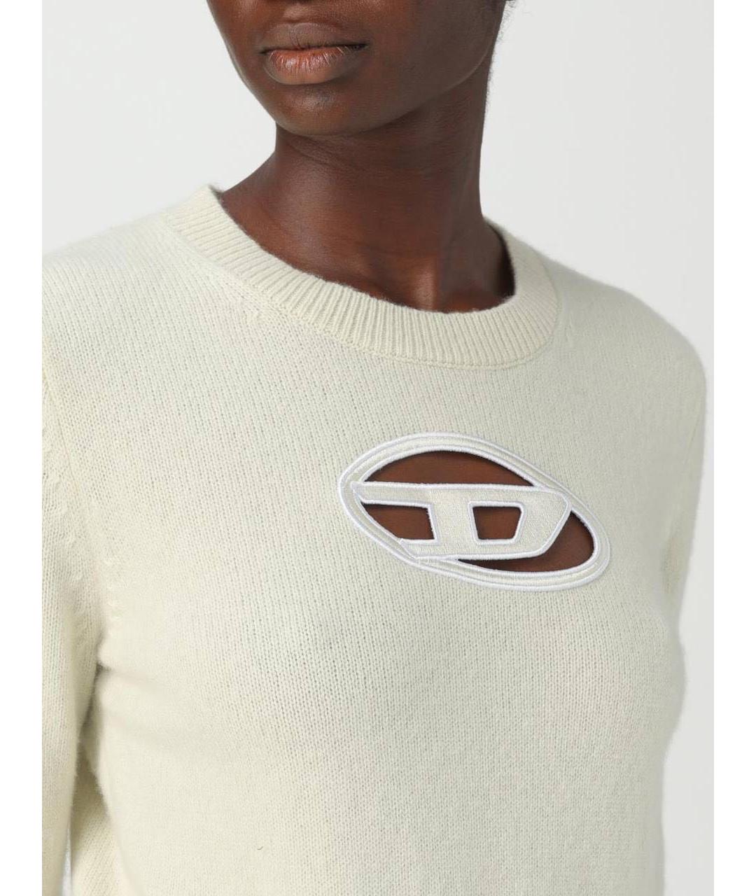 DIESEL Бежевый шерстяной джемпер / свитер, фото 4