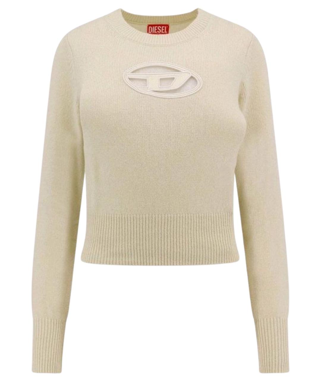DIESEL Бежевый шерстяной джемпер / свитер, фото 6