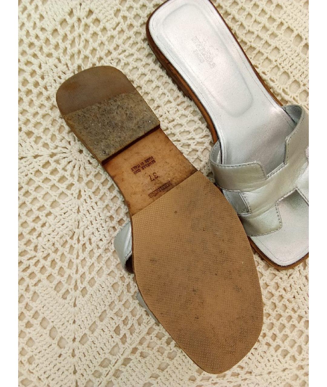 HERMES Кожаные шлепанцы, фото 3