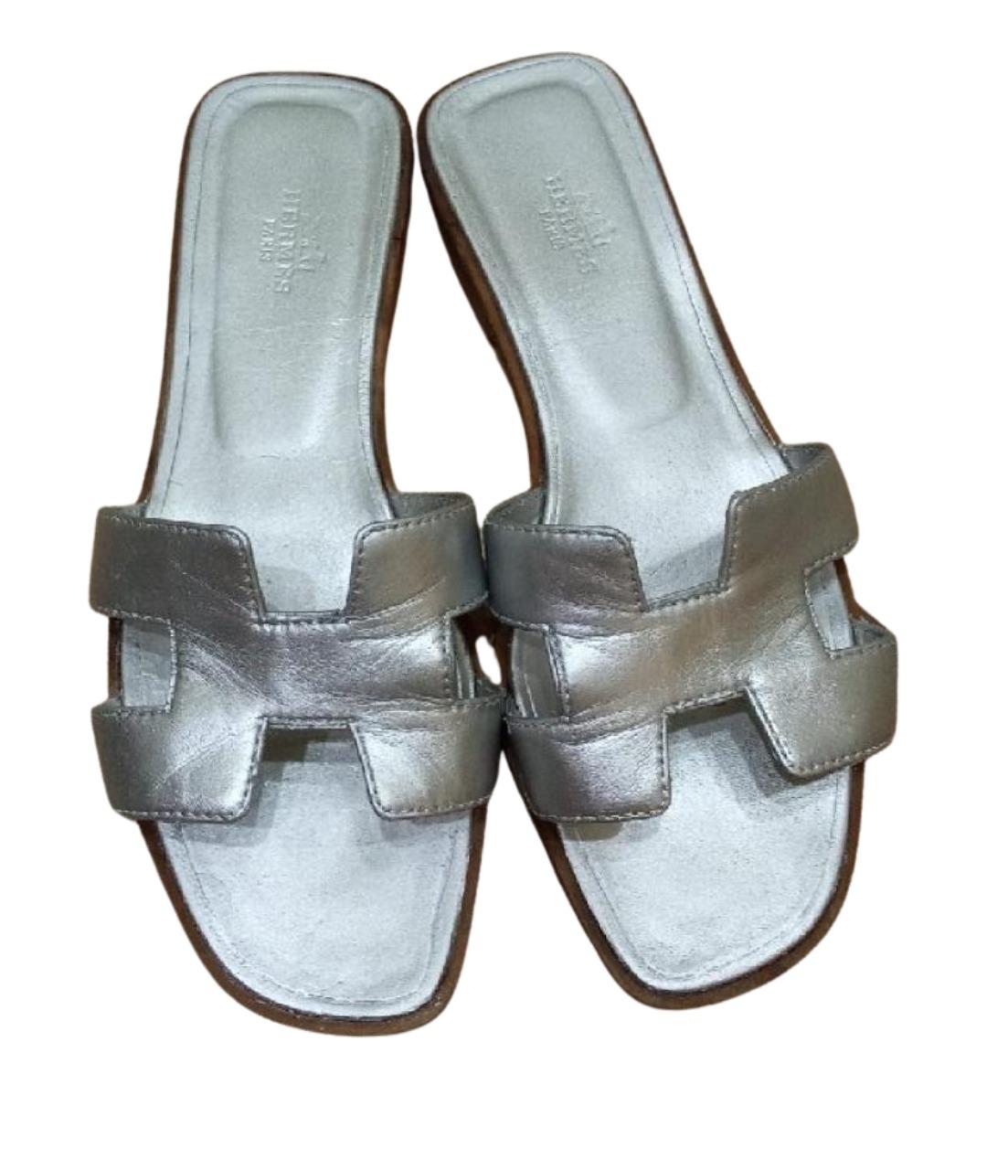 HERMES Кожаные шлепанцы, фото 1