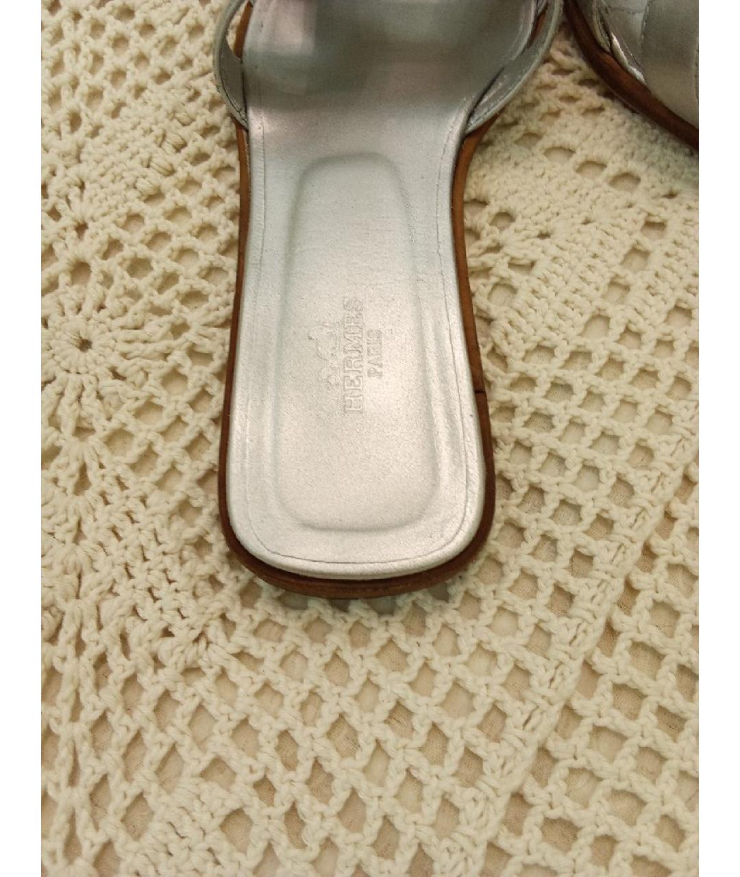 HERMES Кожаные шлепанцы, фото 4