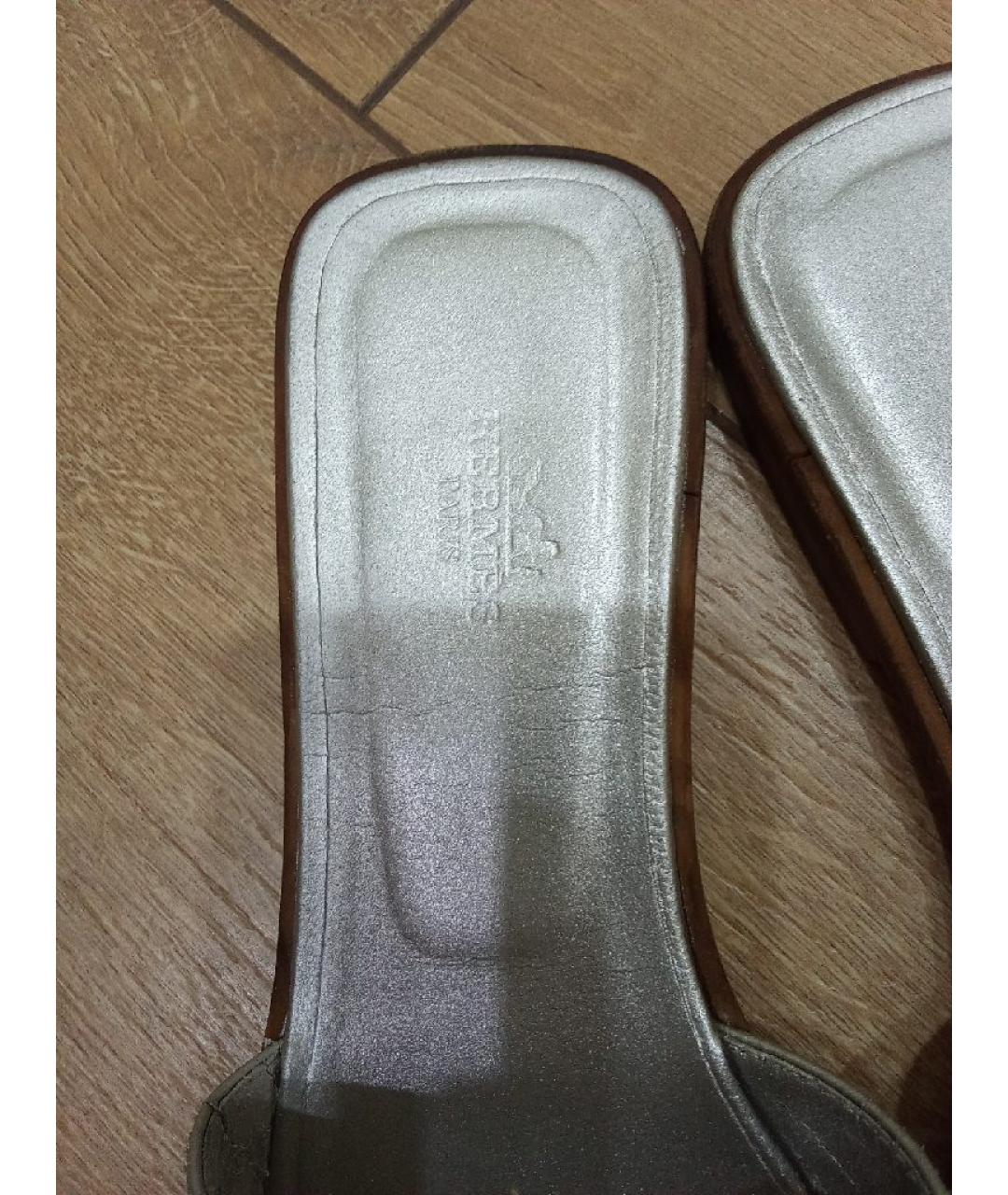 HERMES Кожаные шлепанцы, фото 2