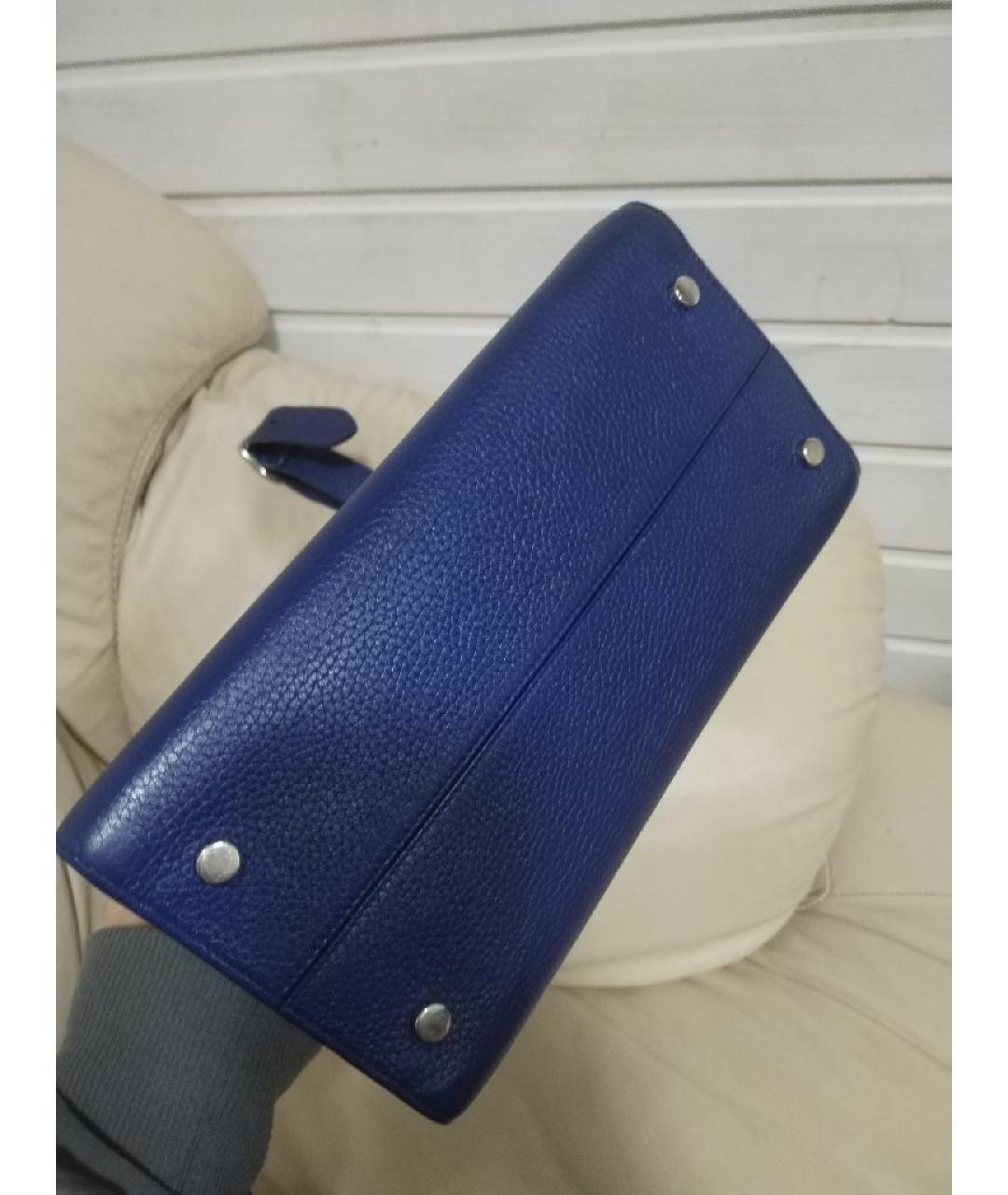 CHRISTIAN DIOR Синяя кожаная сумка через плечо, фото 3