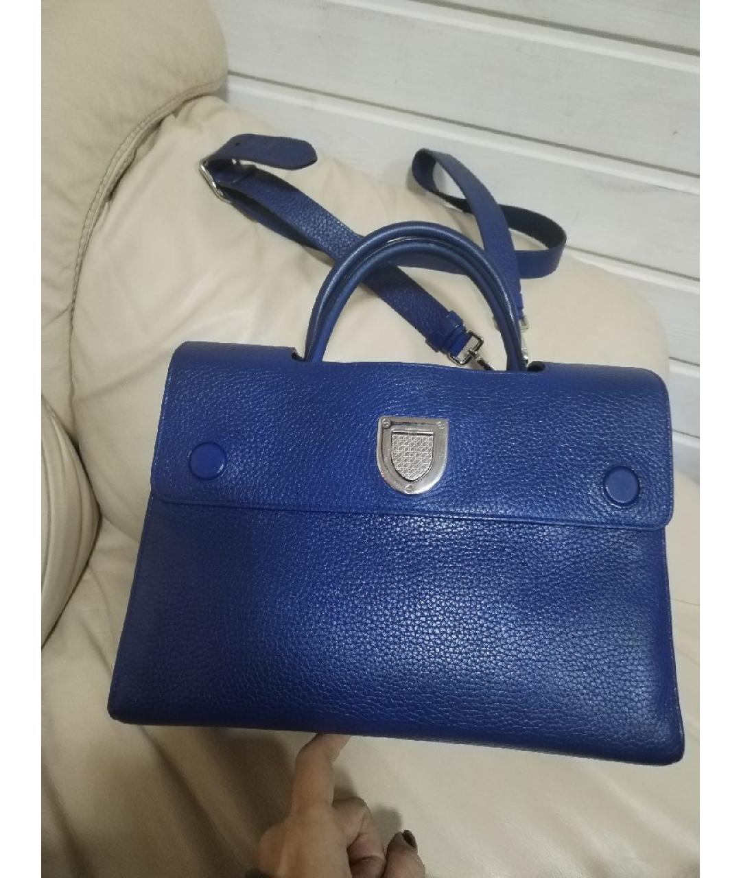 CHRISTIAN DIOR Синяя кожаная сумка через плечо, фото 8