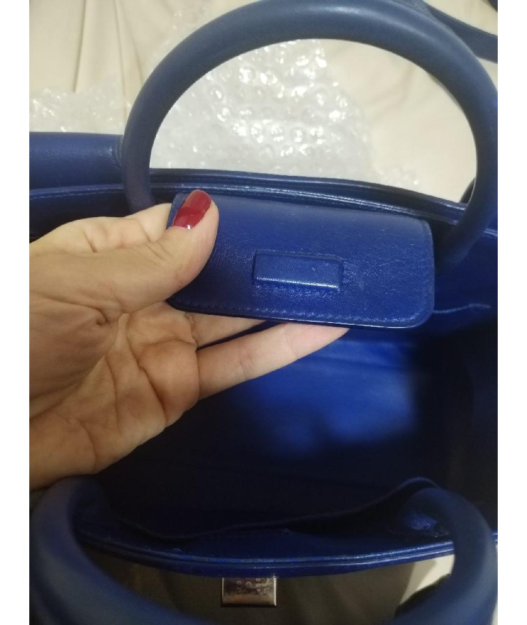 CHRISTIAN DIOR Синяя кожаная сумка через плечо, фото 6