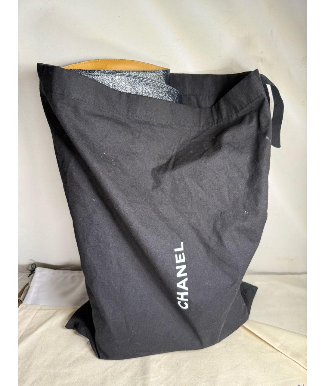 CHANEL Темно-синие кожаные сапоги, фото 6