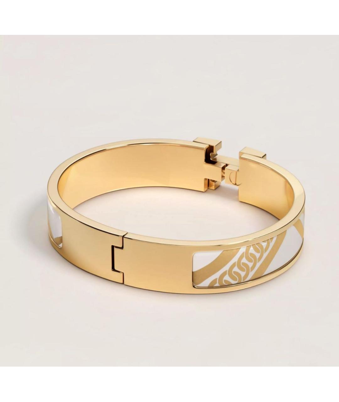 HERMES Белый металлический браслет, фото 2