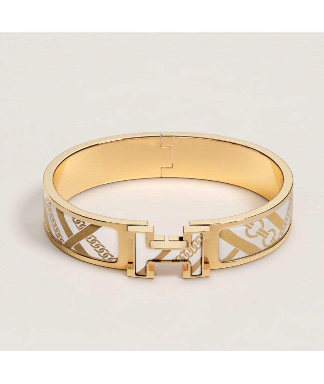 HERMES Белый металлический браслет, фото 4