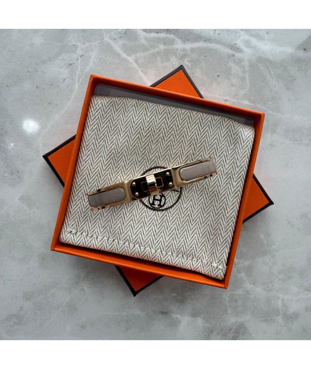 HERMES Бежевый металлический браслет, фото 3