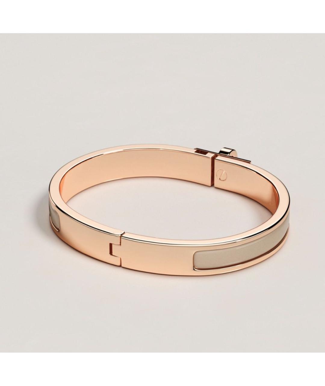 HERMES Бежевый металлический браслет, фото 2