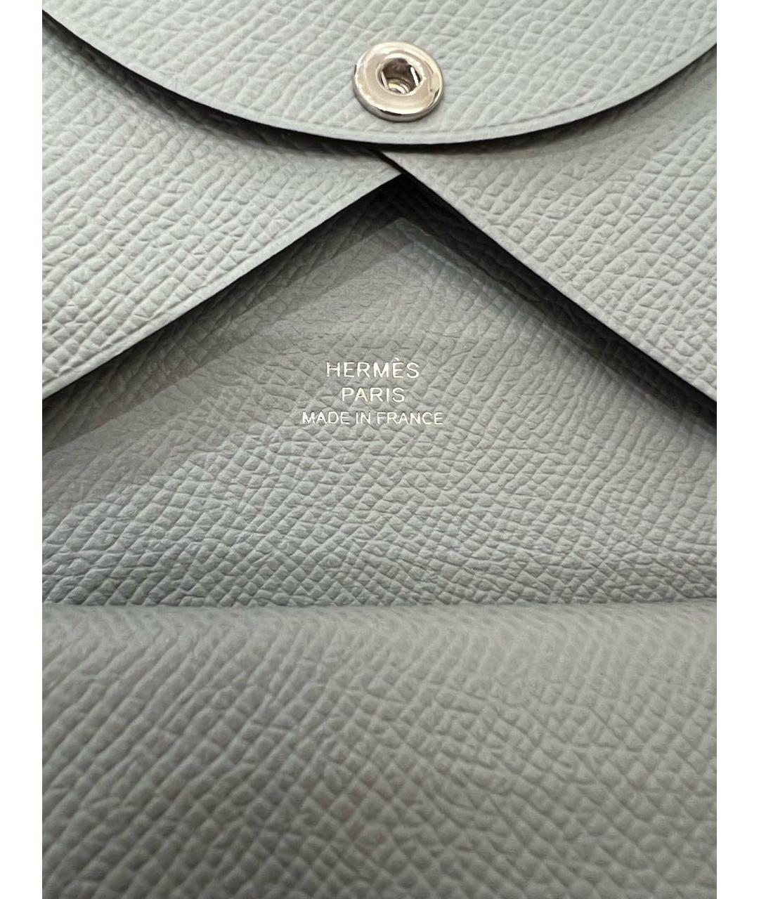 HERMES Серый кожаный кошелек, фото 4