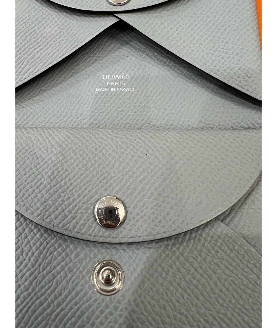 HERMES Серый кожаный кошелек, фото 3
