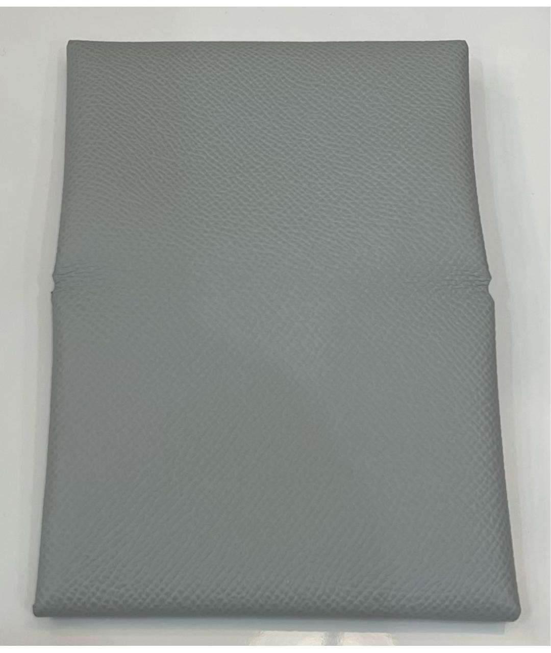 HERMES Серый кожаный кошелек, фото 5