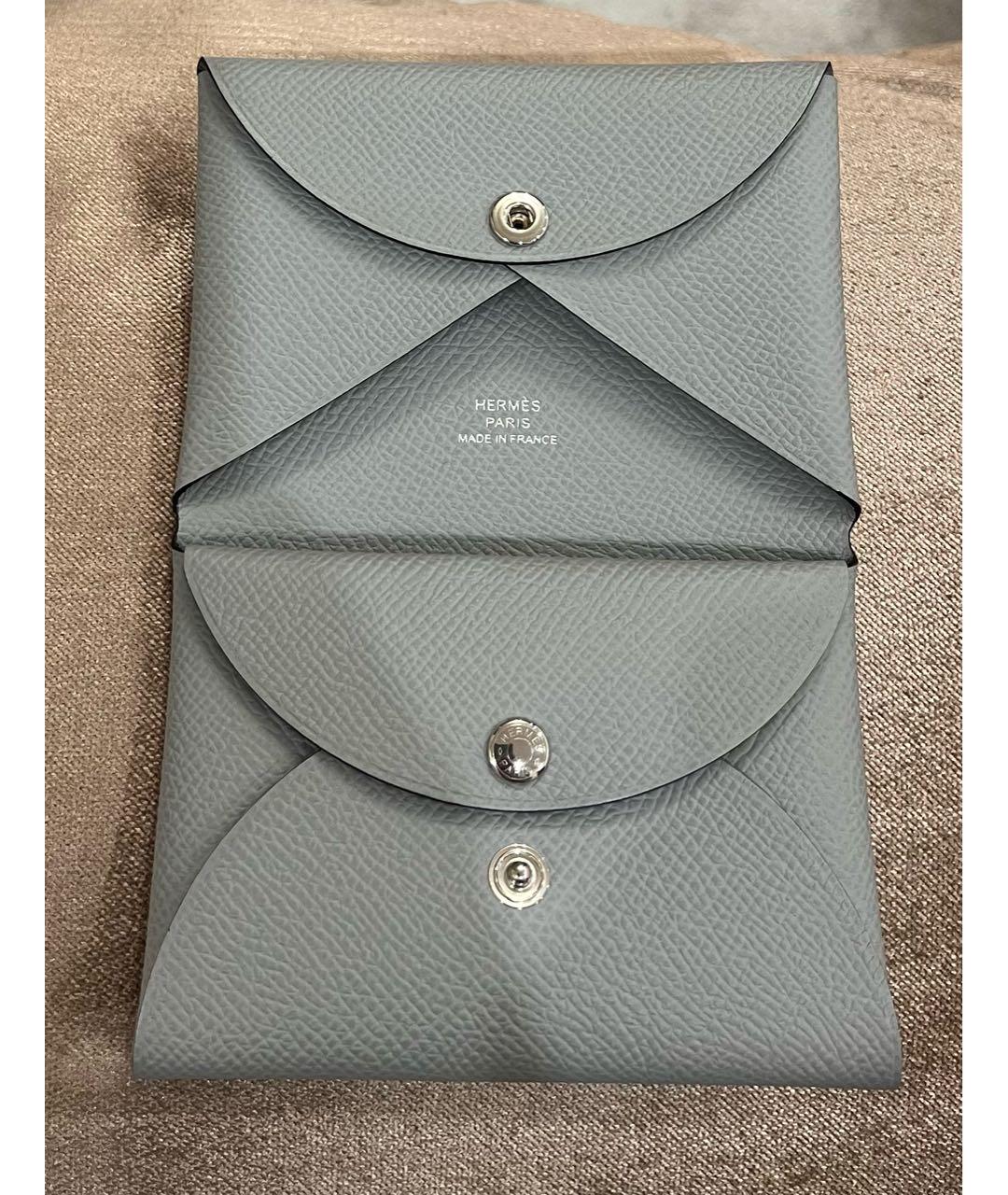 HERMES Серый кожаный кошелек, фото 7
