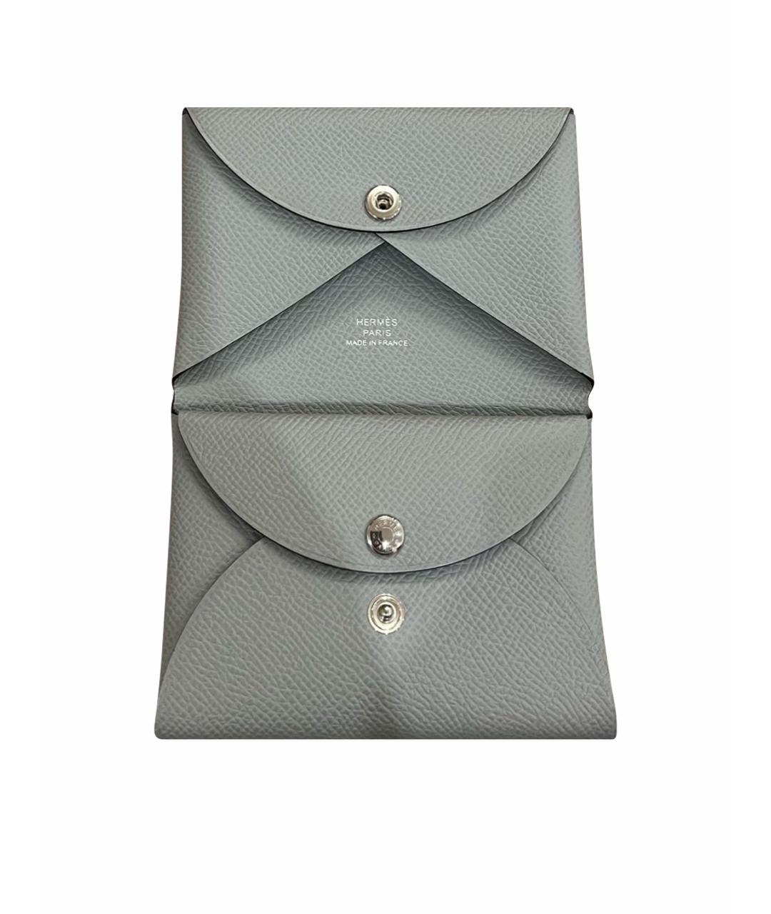 HERMES Серый кожаный кошелек, фото 1