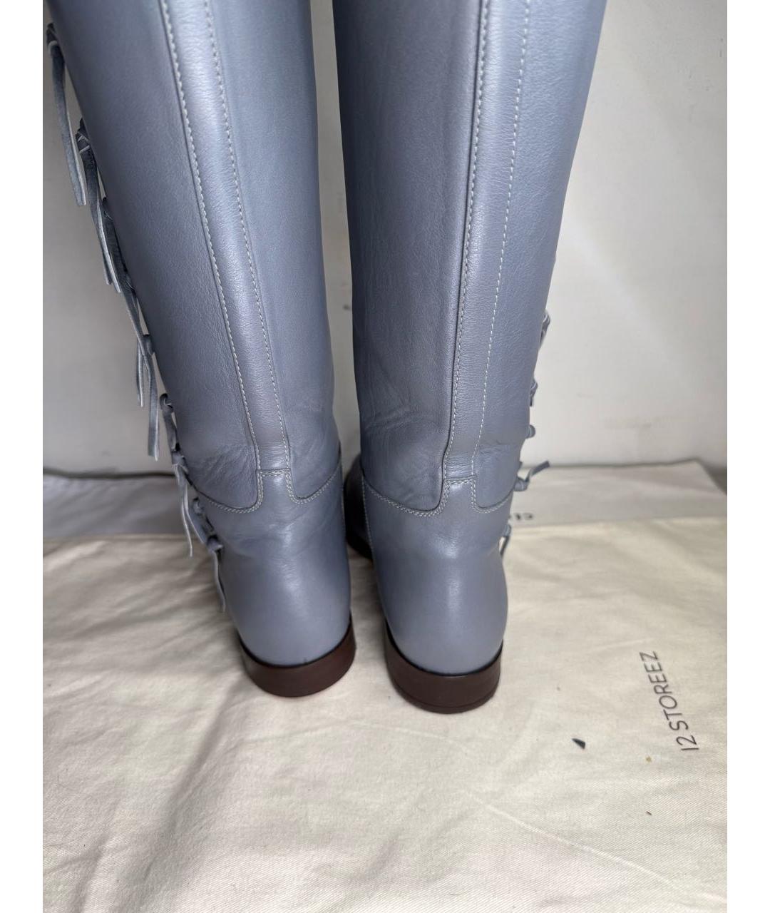 VALENTINO Серые кожаные сапоги, фото 4