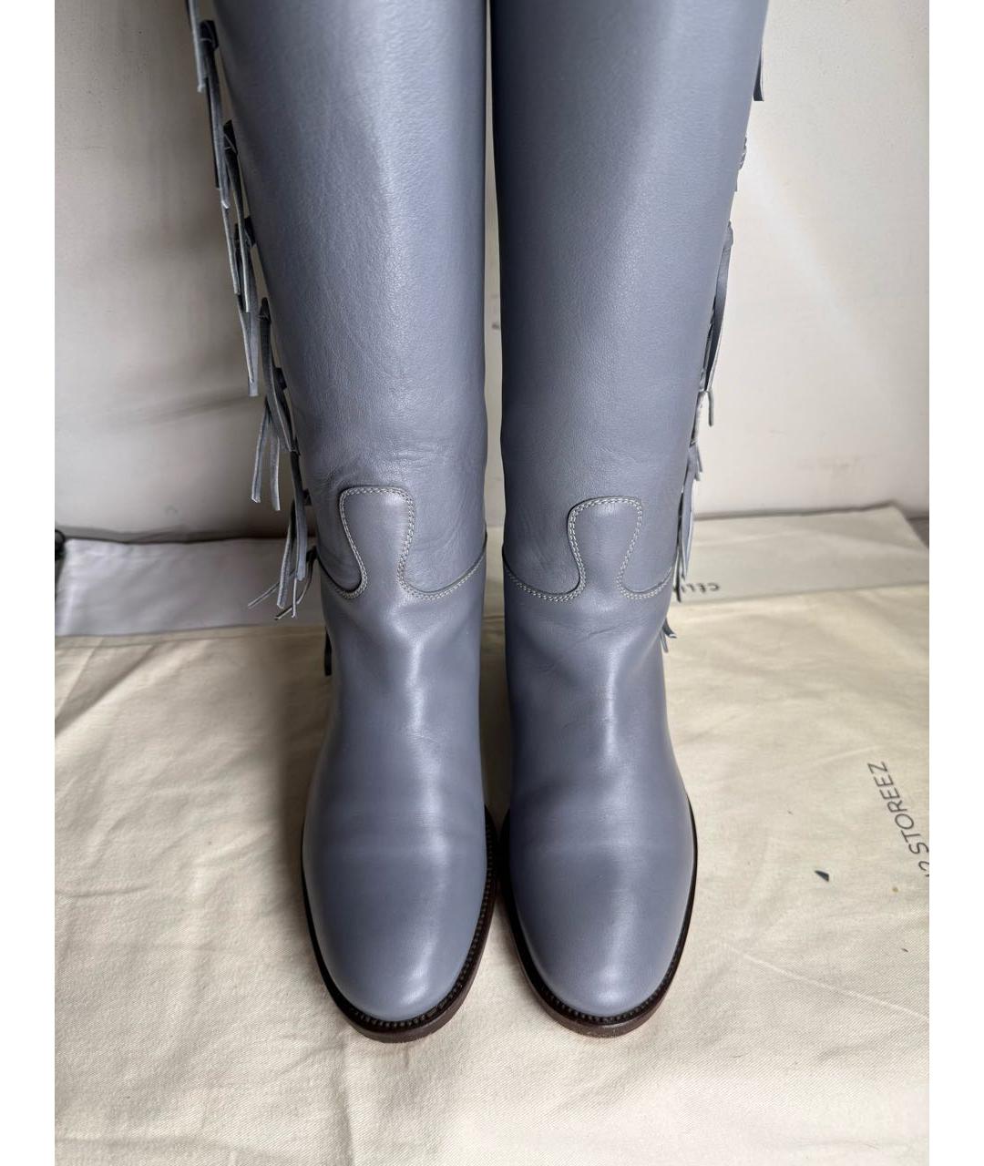 VALENTINO Серые кожаные сапоги, фото 2